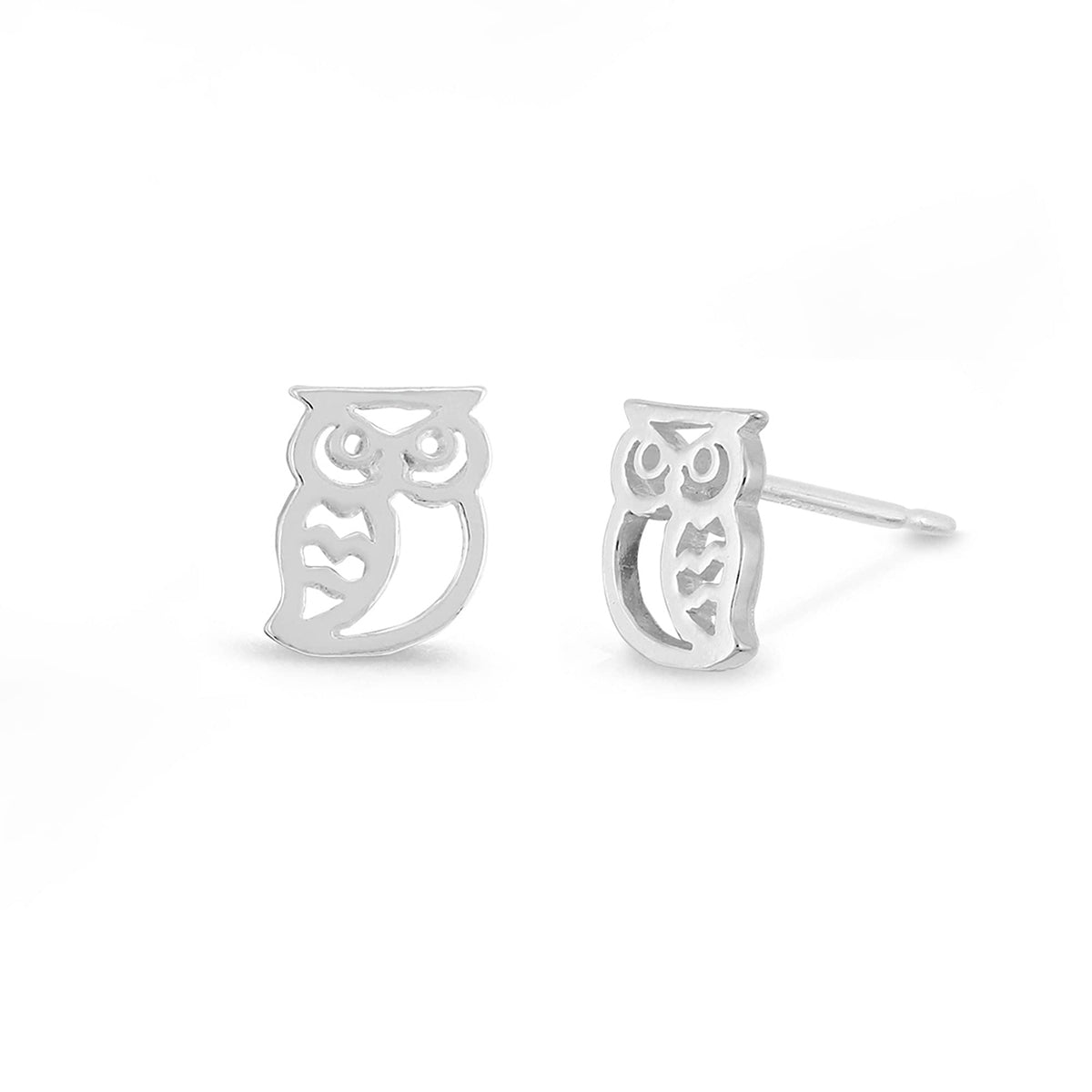 Boma Sterling Silver Post Earrings - Owl    