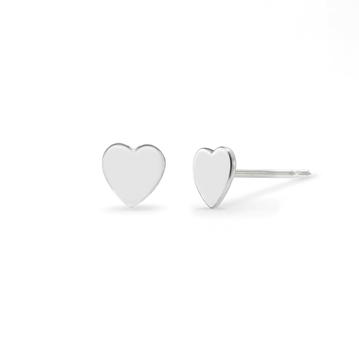 Boma Sterling Silver Post Earrings - Heart Smooth Finish    