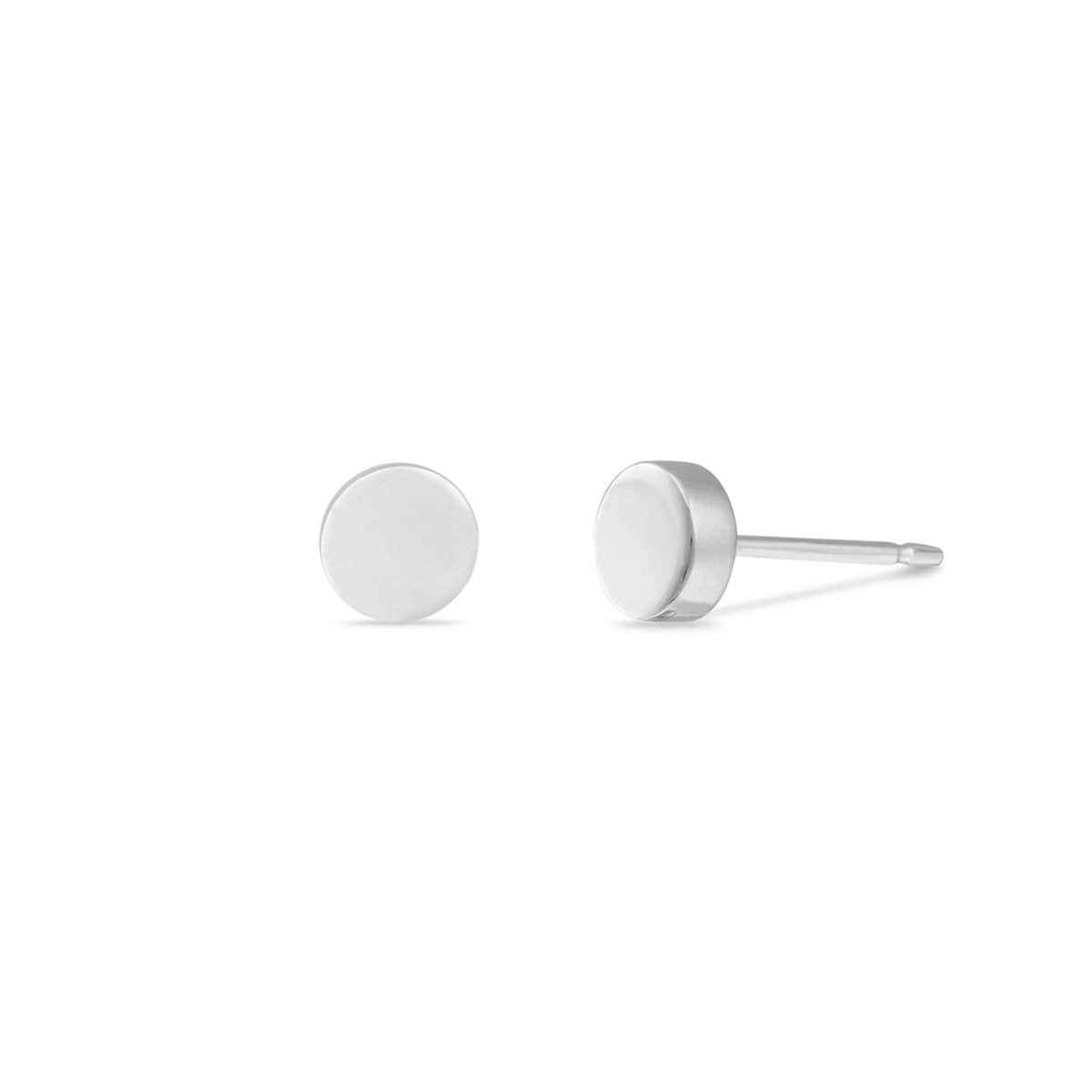 Boma Sterling Silver Post Earrings - Flat Smooth Circle    