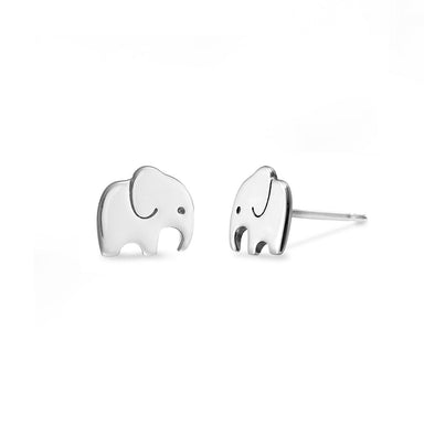 Boma Sterling Silver Post Earrings - Elephant Profile    