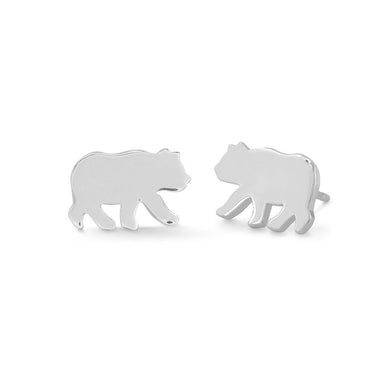 Boma Sterling Silver Post Earrings - Bear Shiny    