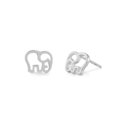Boma Sterling Silver Post Earrings - Elephant Cutout    
