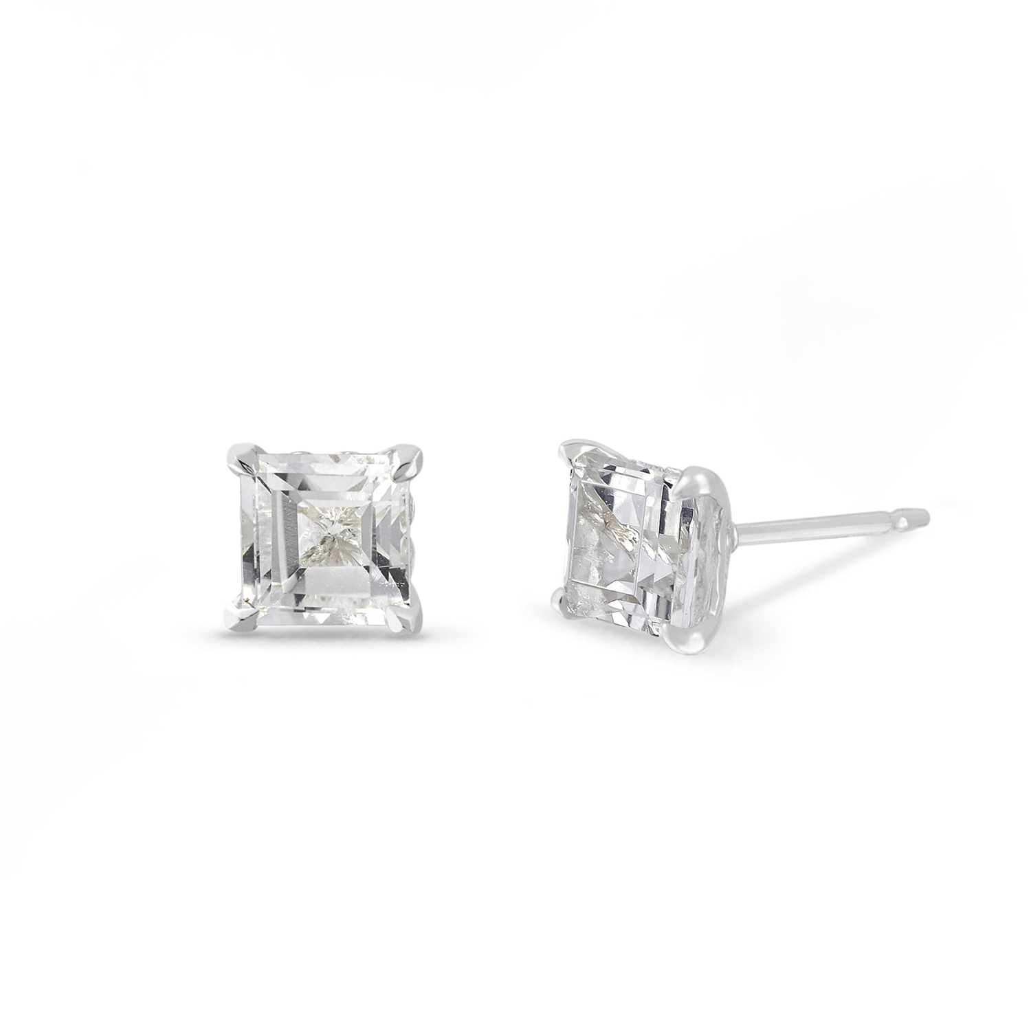 BOMA Aria Step Cut Gemstone Studs - White Topaz