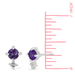 BOMA Aria Round Gemstone Studs - Amethyst with White Topaz