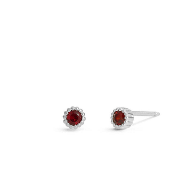 BOMA Aria Mini Round Studs - Garnet