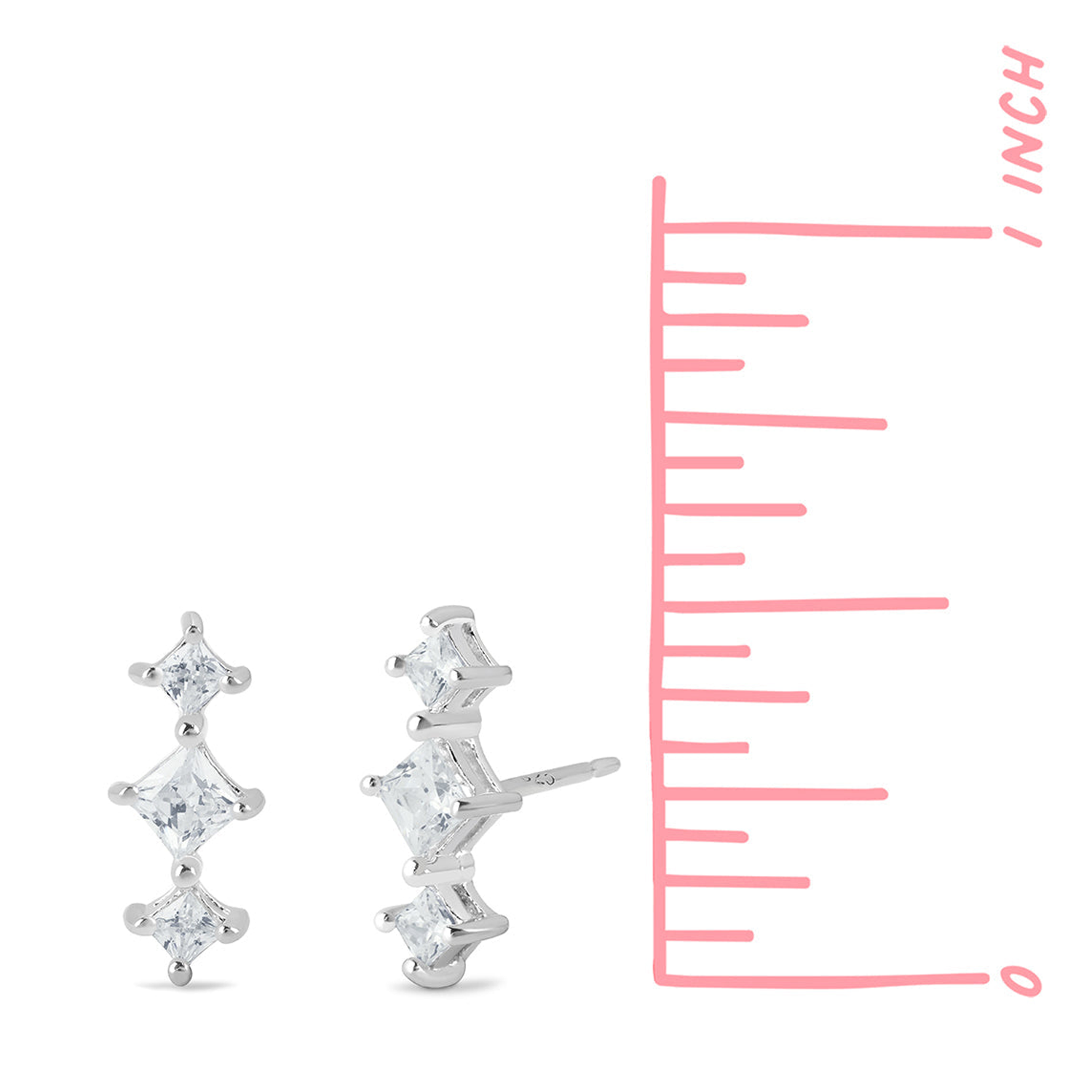 BOMA Clare 3-Dot Cubic Zirconia Studs