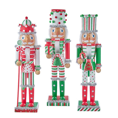 Red, Green or White With Stripes & Polka Dots 15" Nutcracker (Single) - Random Style
