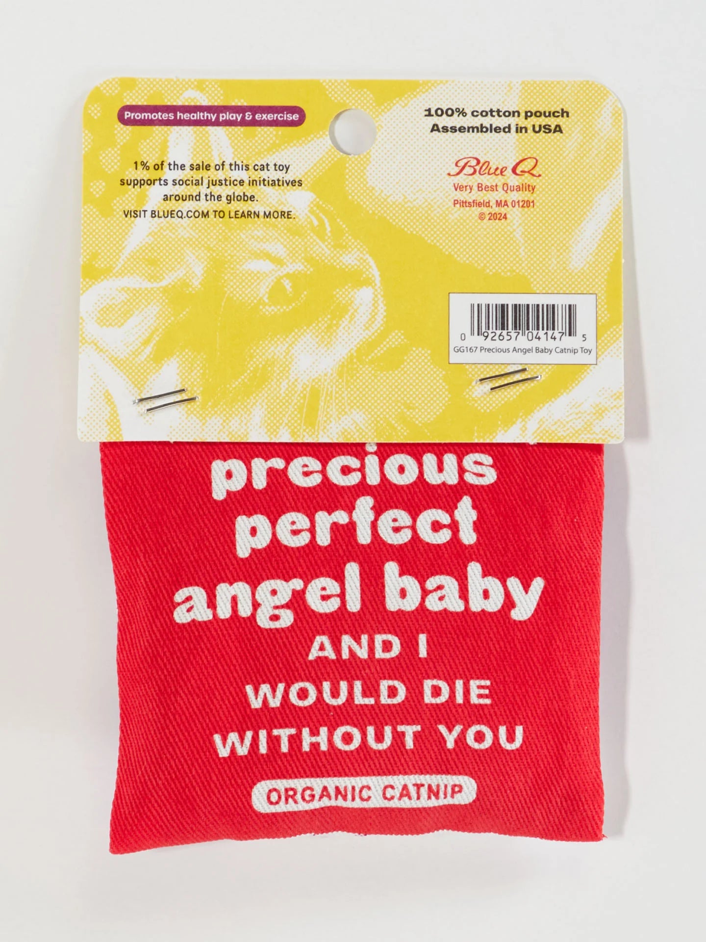 BLUQ You Are My Precious Perfect Angel Baby And I Would Die Without You Catnip Toy