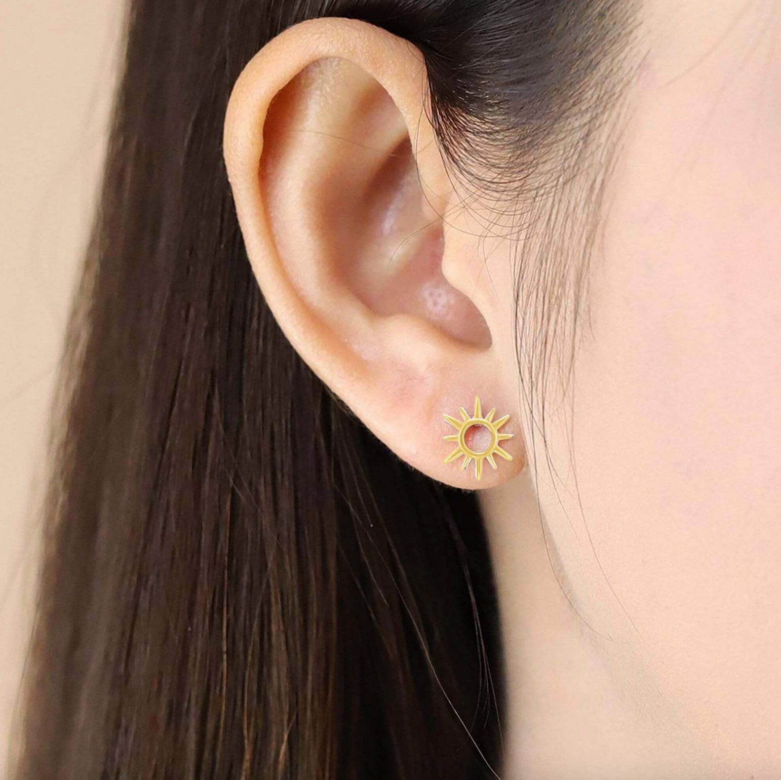 Boma Gold Sunburst Open Circle Earrings