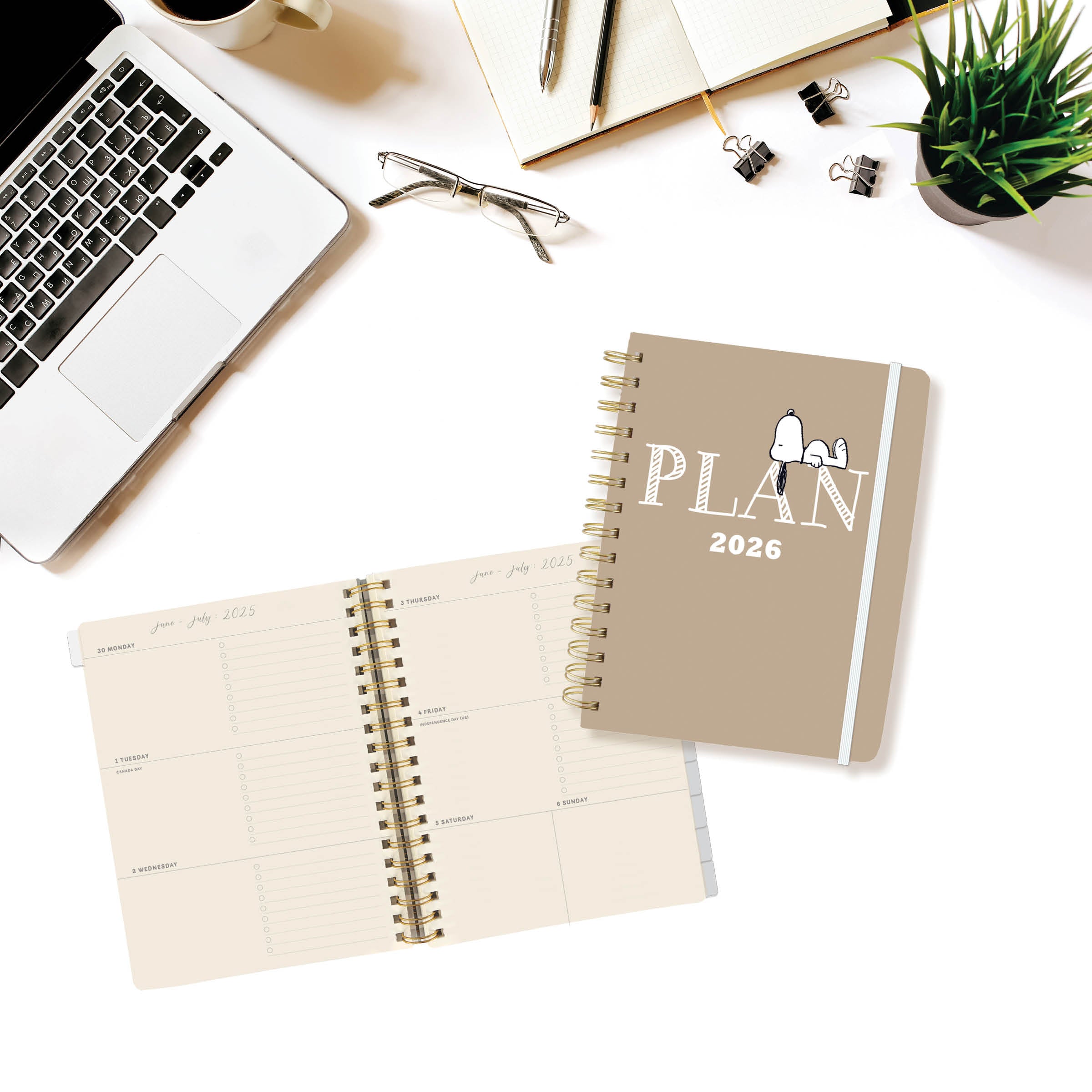 Peanuts Plan 2026 18-Month 6x8 Hardbound Spiral Planner