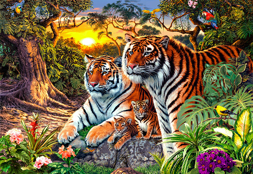 Hidden Tigers 400 Piece Family Puzzle