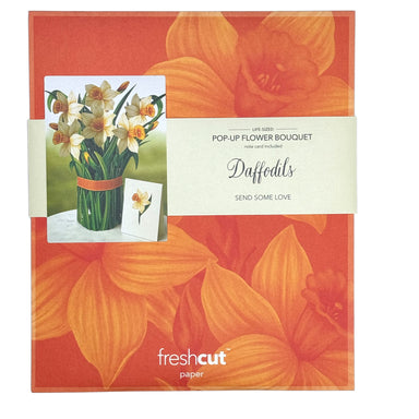 Pop Up Flower Bouquet Greeting Card - Daffodils    