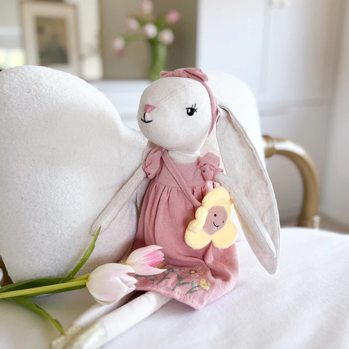 Mon Ami Lila Bunny Pink Linen Doll