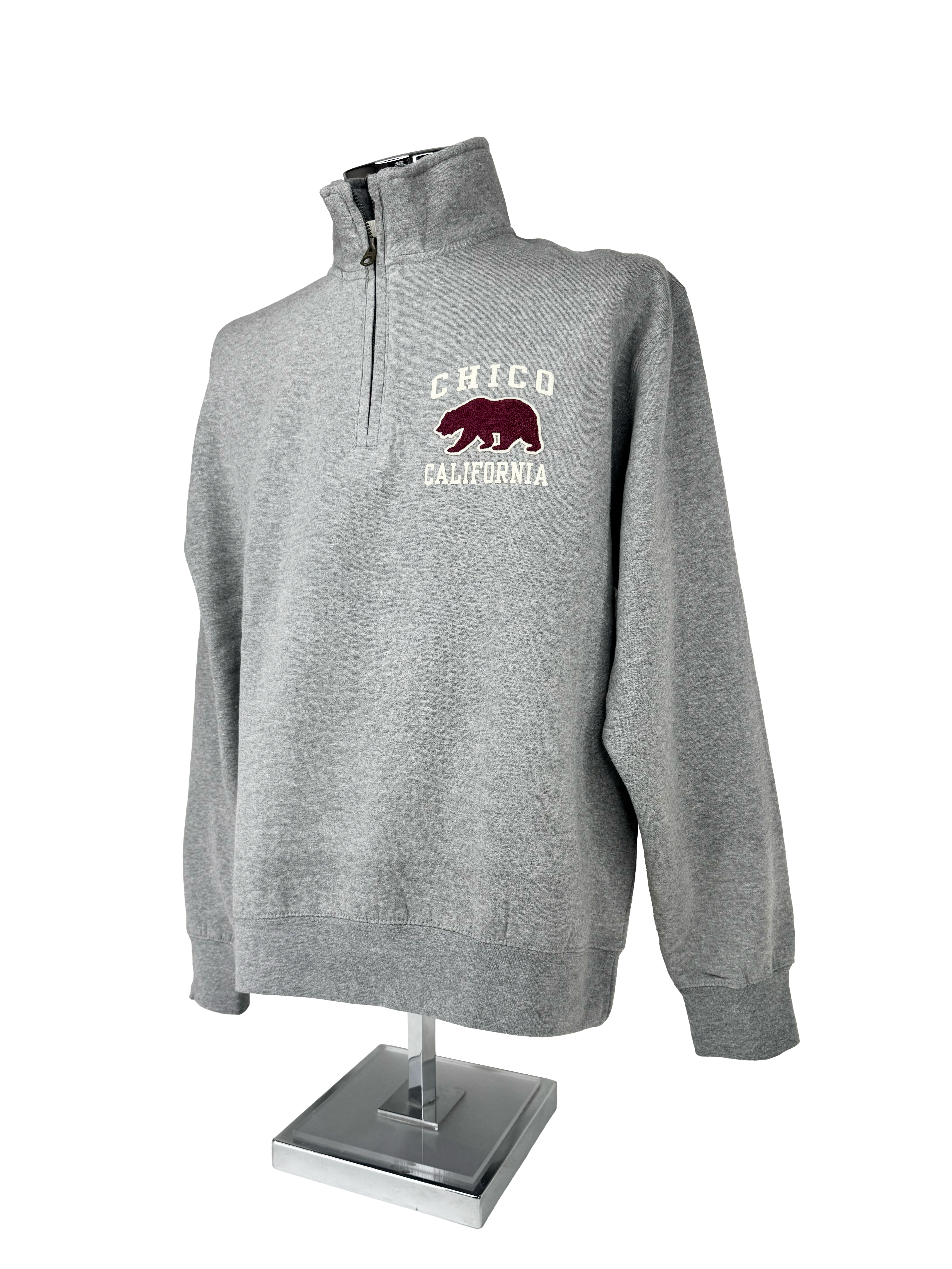 Chainmail Bear Logo Chico Quarter Zip Sweatshirt Graphite XS 3282427.1