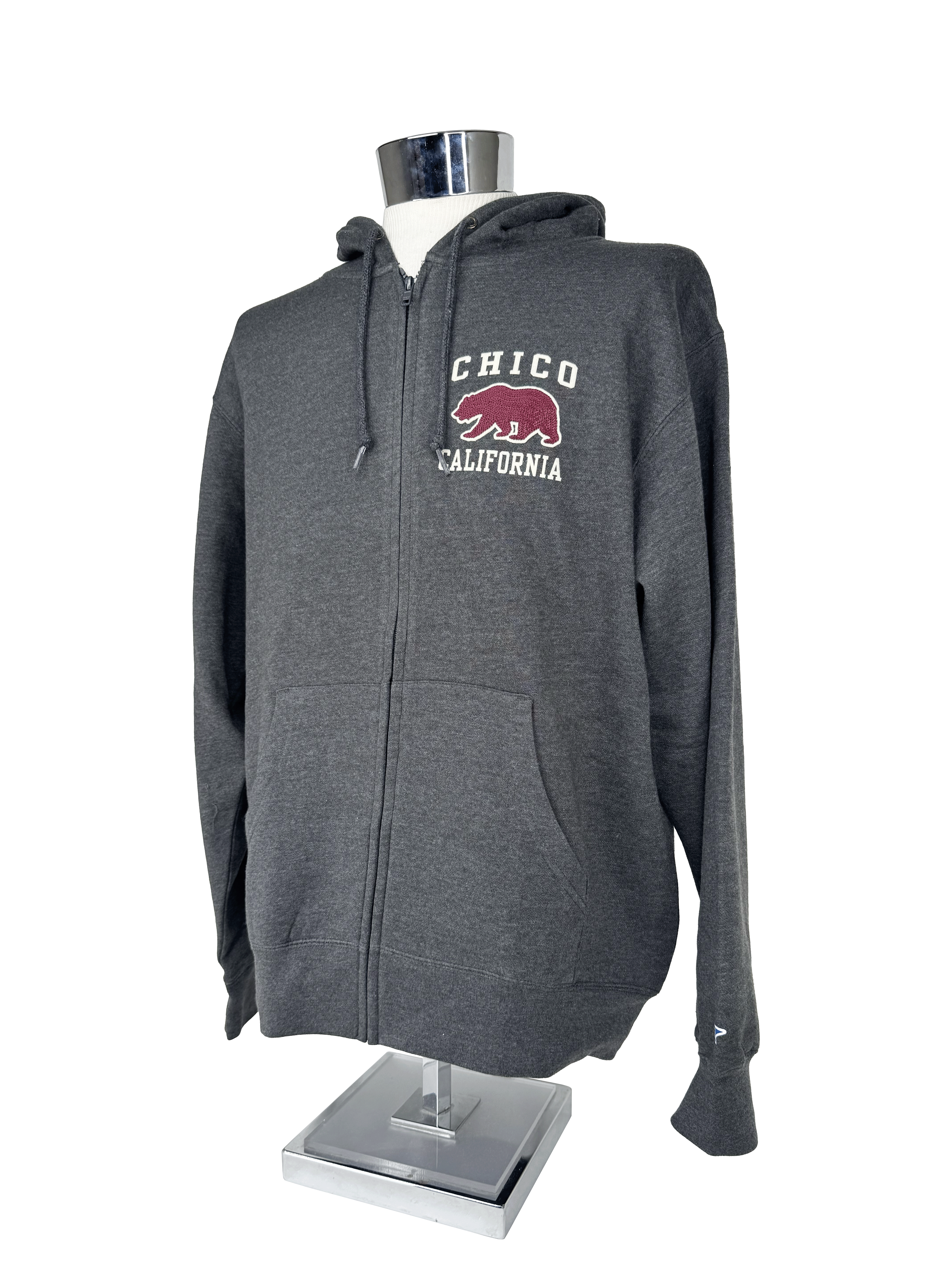 Chainmail Bear Logo Chico Hooded Zip Sweatshirt Charcoal XS 3282429.1