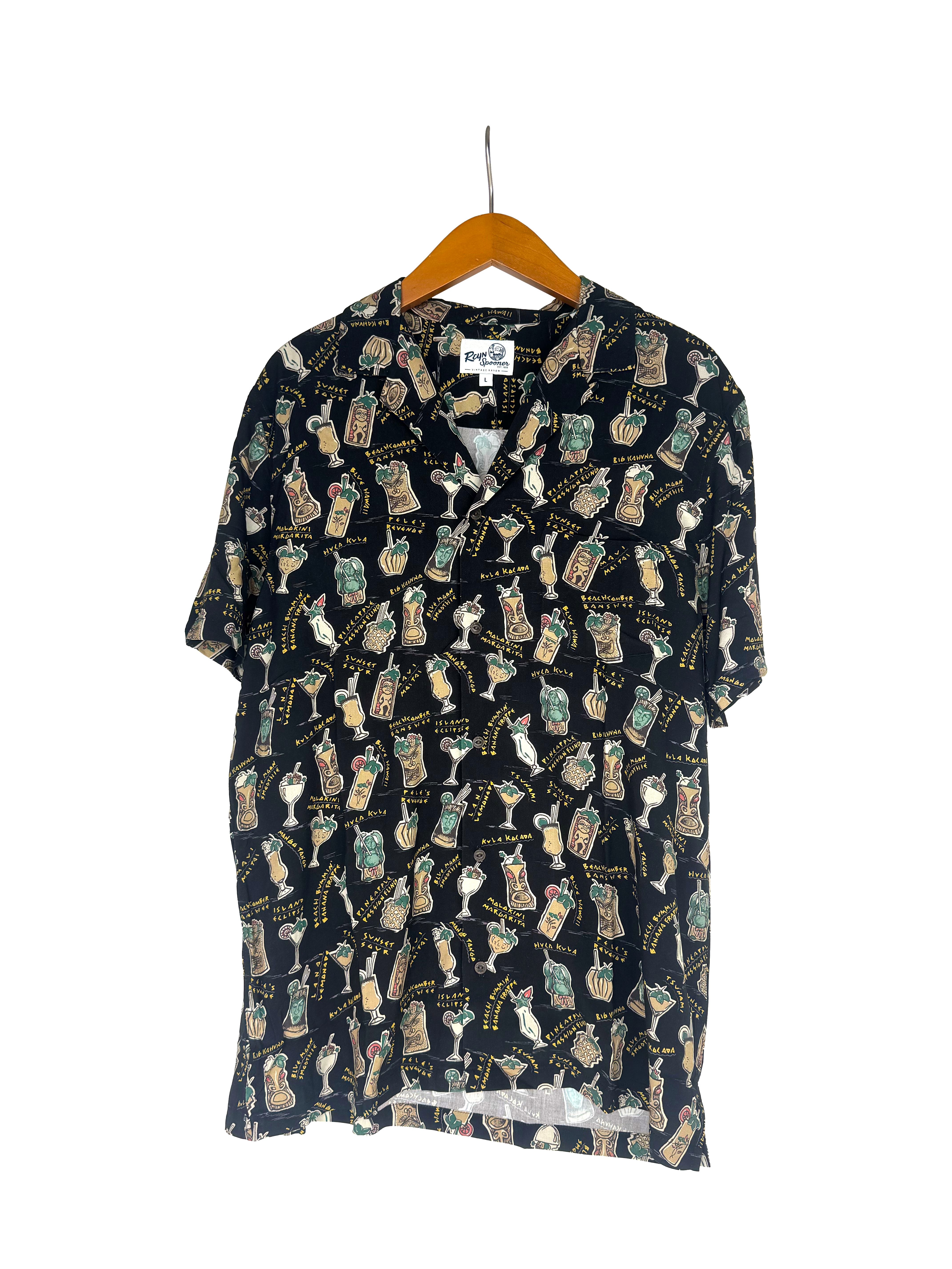 Reyn Spooner Maui Mai Tai Button Front Short Sleeve Camp Shirt