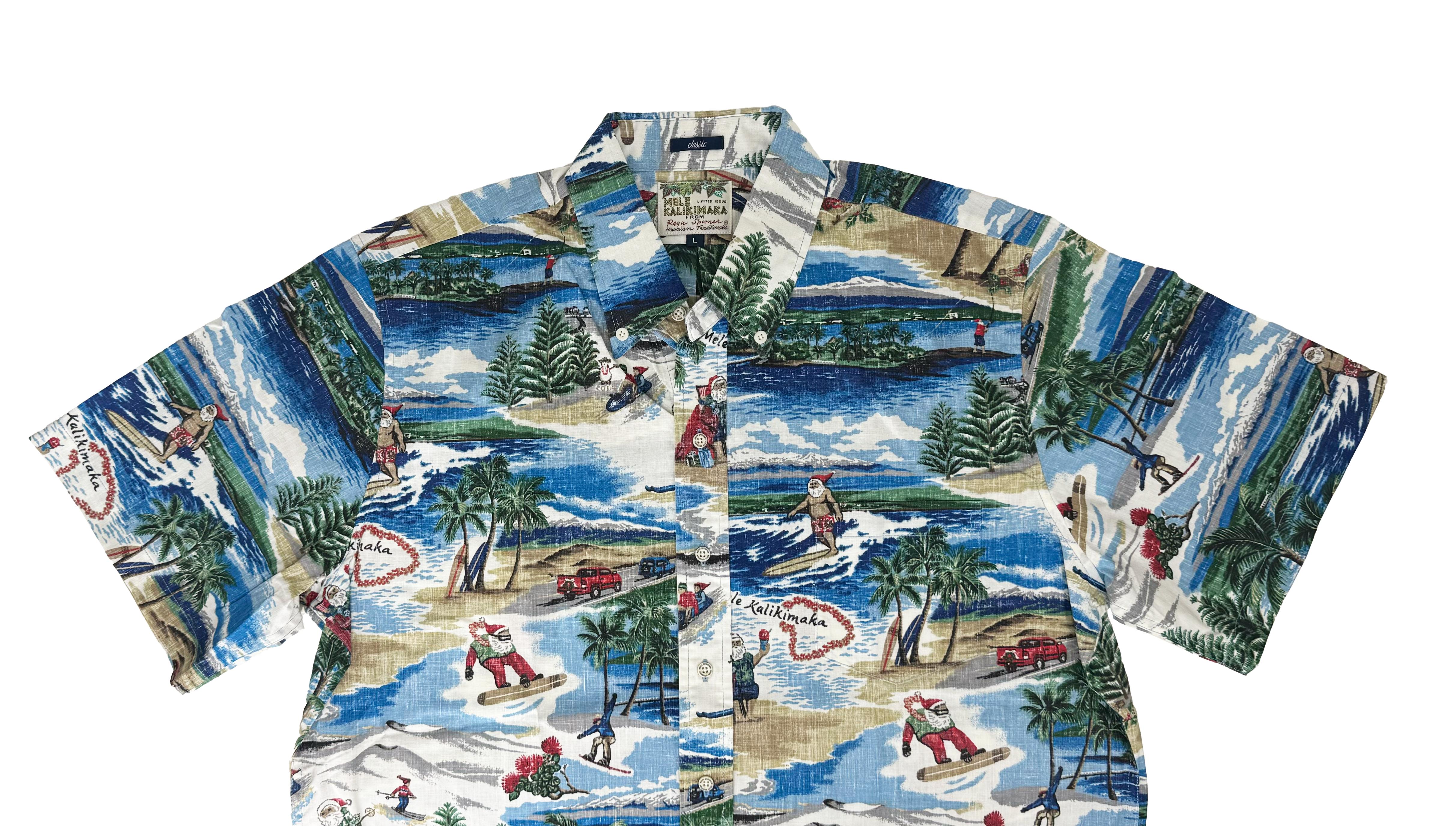 REYN SPOONER Annual Hawaiian Christmas Button Down Shirt - 2019