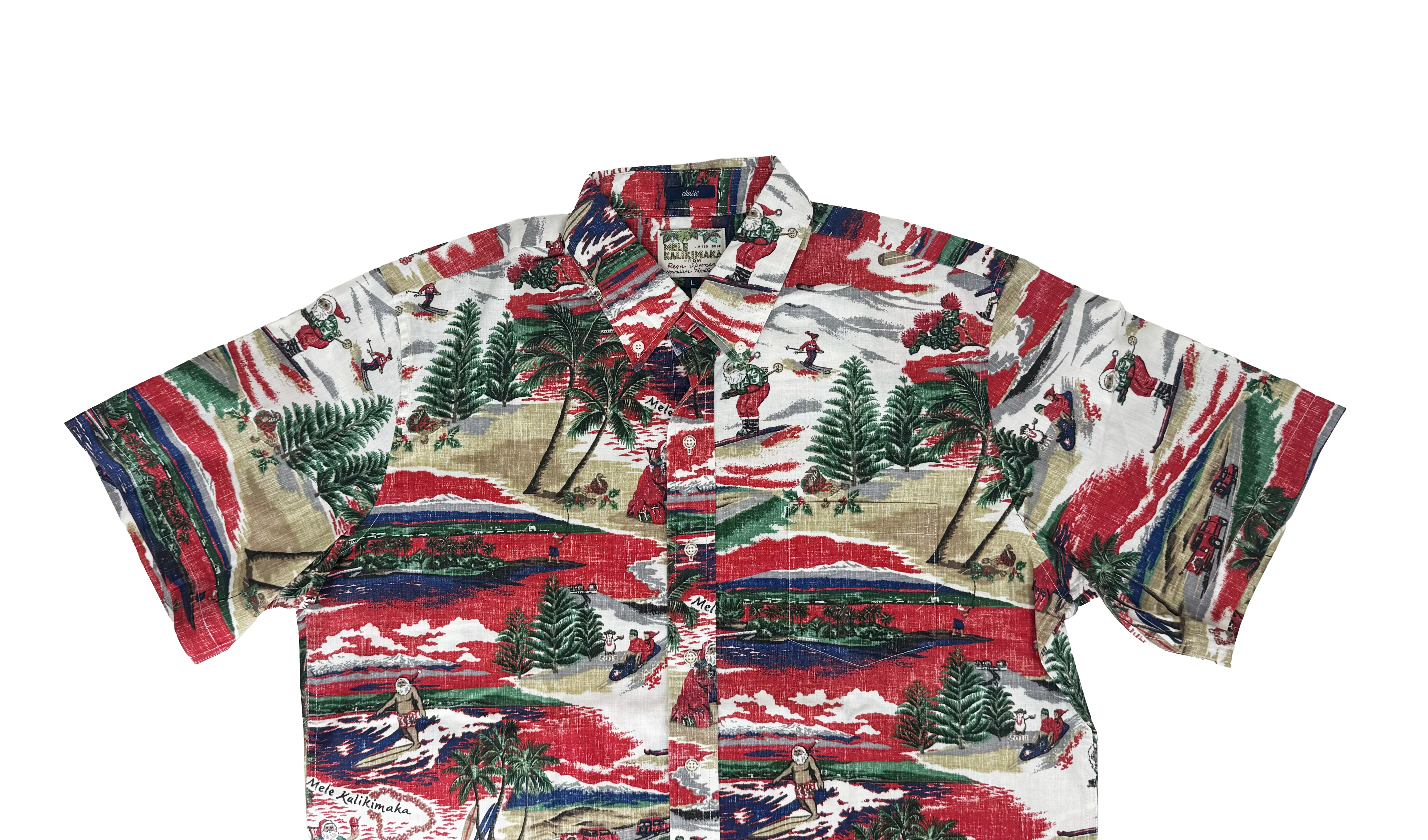 REYN SPOONER Annual Hawaiian Christmas Button Down Shirt - 2019