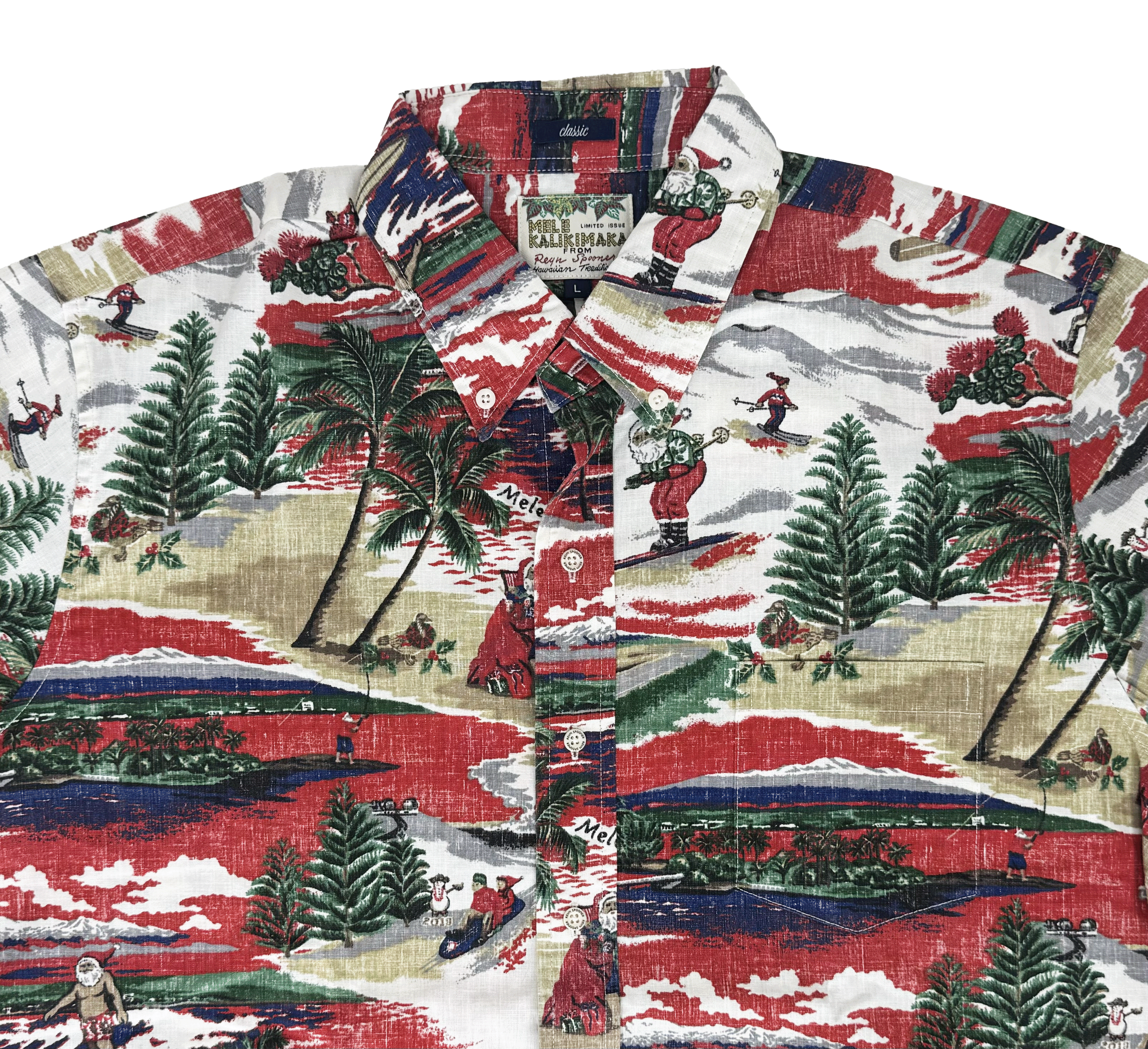 REYN SPOONER Annual Hawaiian Christmas Button Down Shirt - 2019