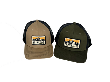 Slight Curve Trucker Style Chico Hat - Sine Dine Mountains Logo