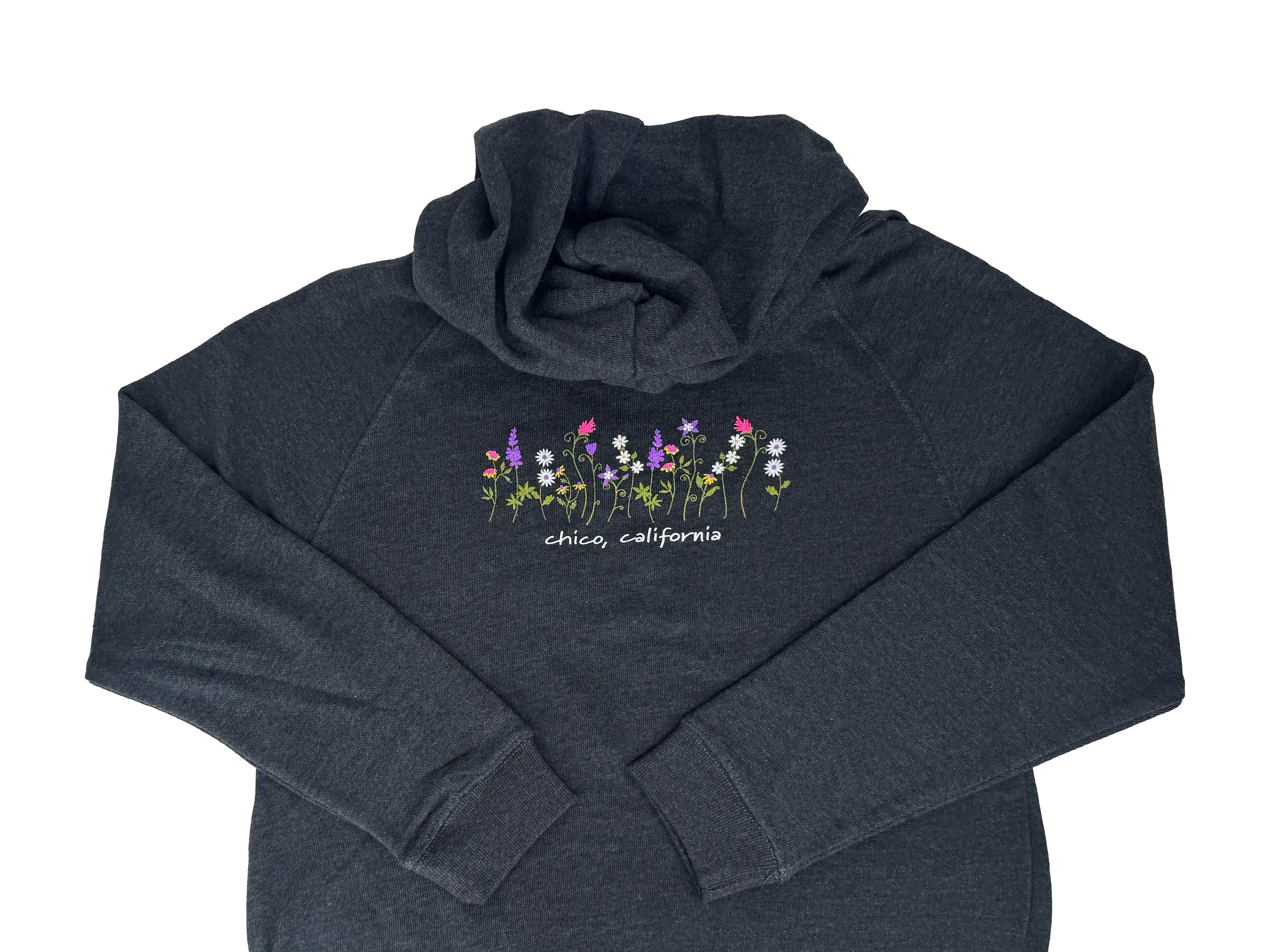 Levitate Flowers - Womens Hooded Hi-Low Sweatshirt