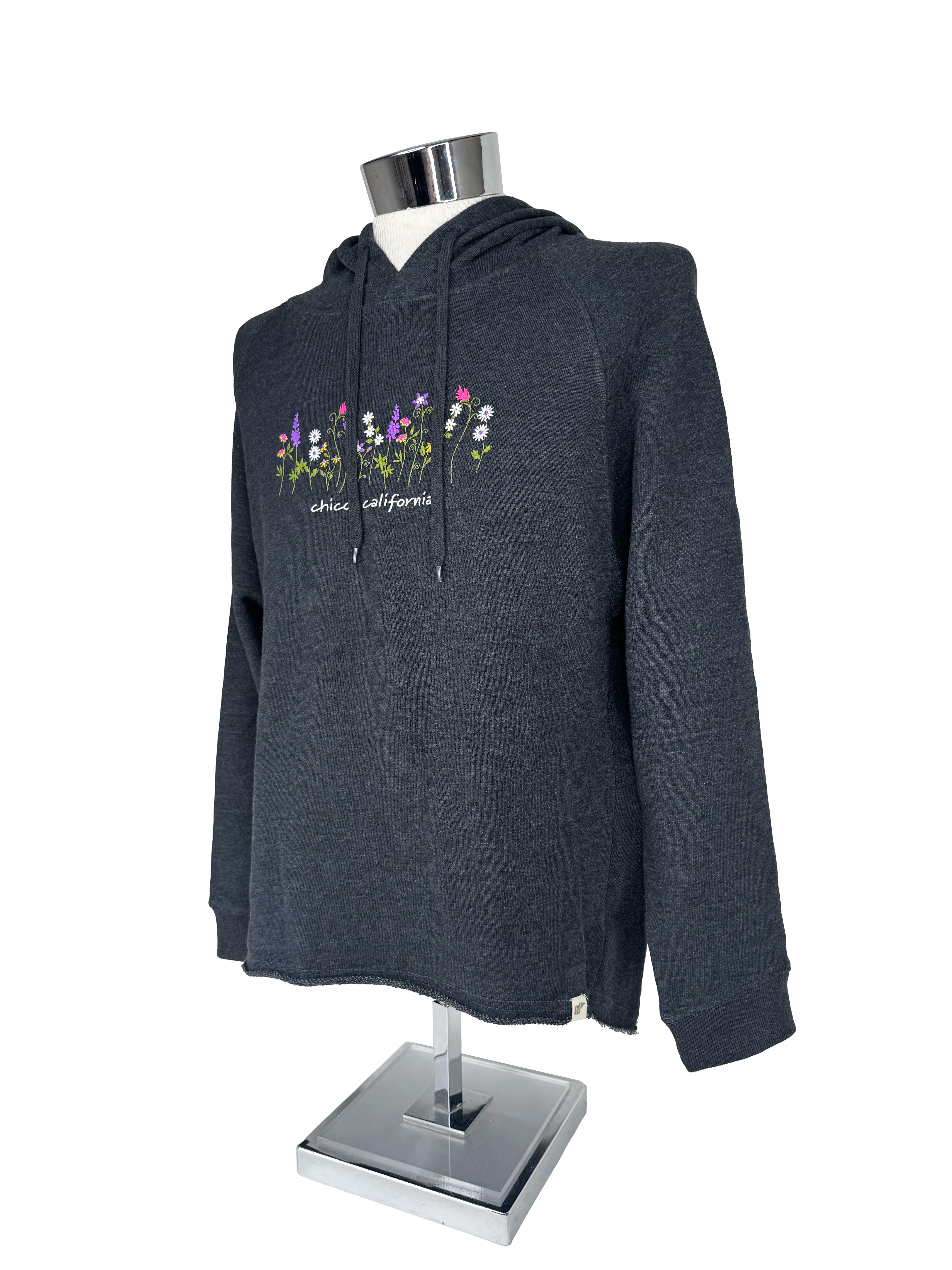 Levitate Flowers - Womens Hooded Hi-Low Sweatshirt HEATHER BLACK S 3263677.1