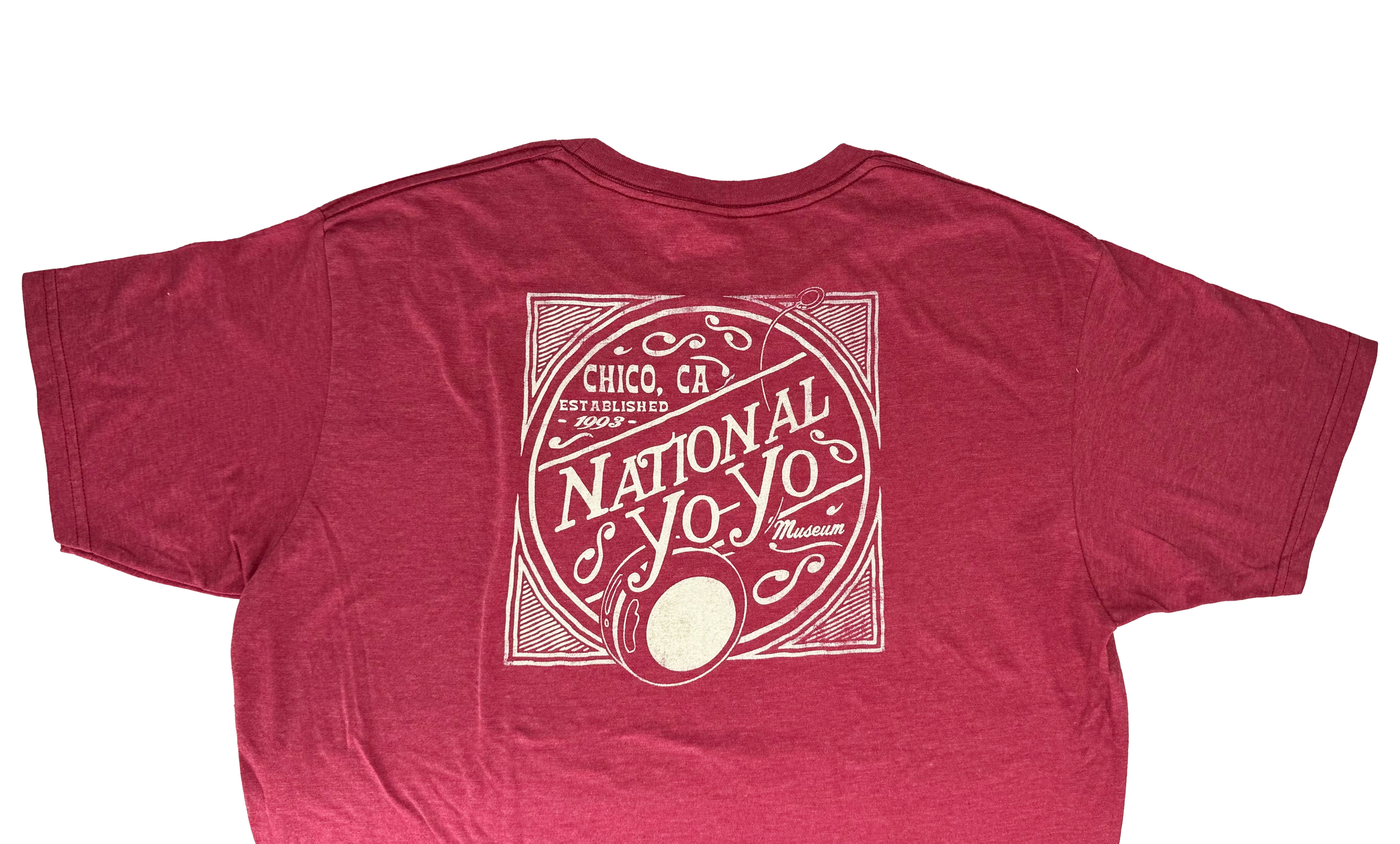 LAKESHIRTS Heathered Cardinal National Yo-Yo Museum Chico T-Shirt
