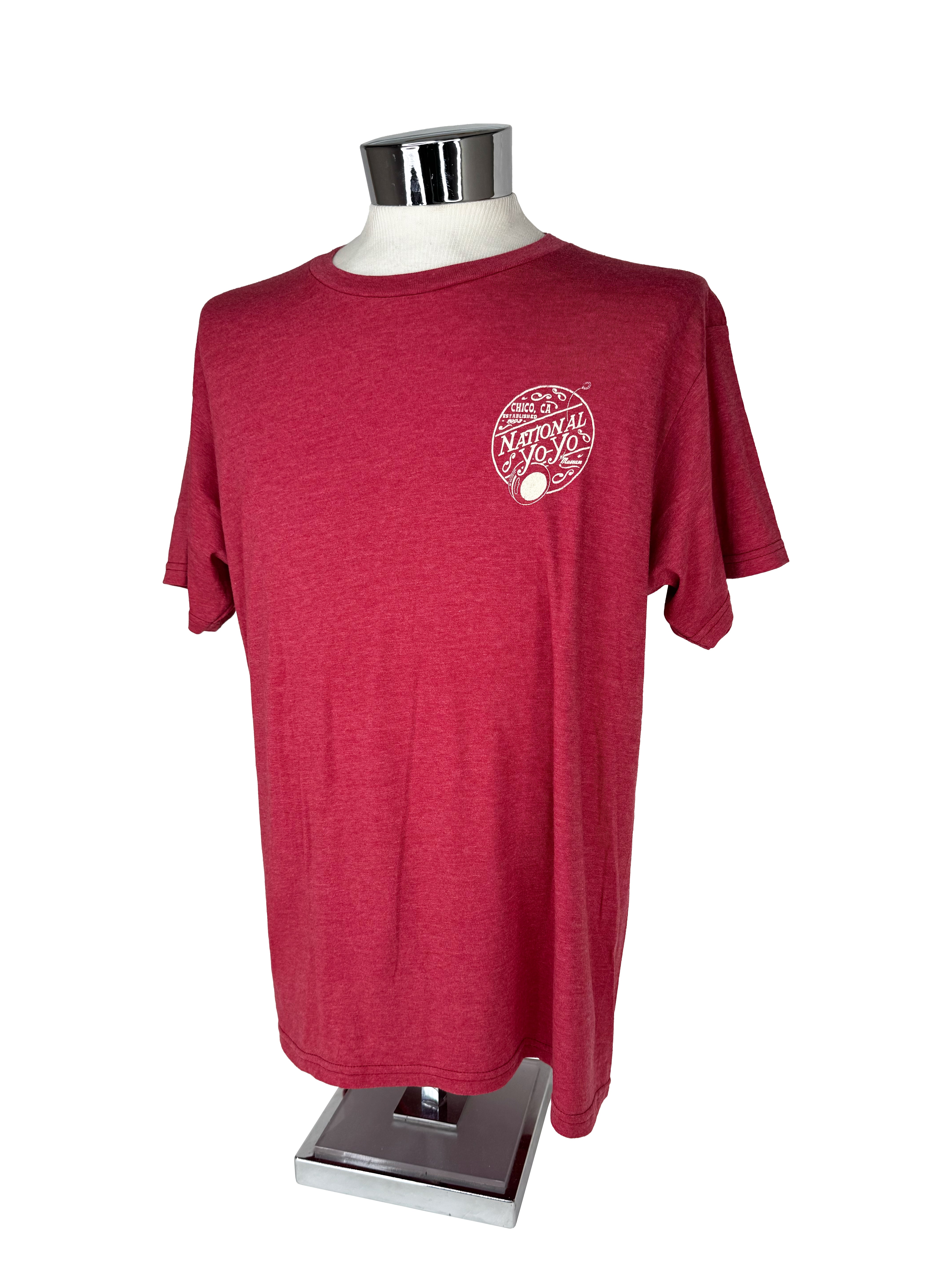 LAKESHIRTS Heathered Cardinal National Yo-Yo Museum Chico T-Shirt
