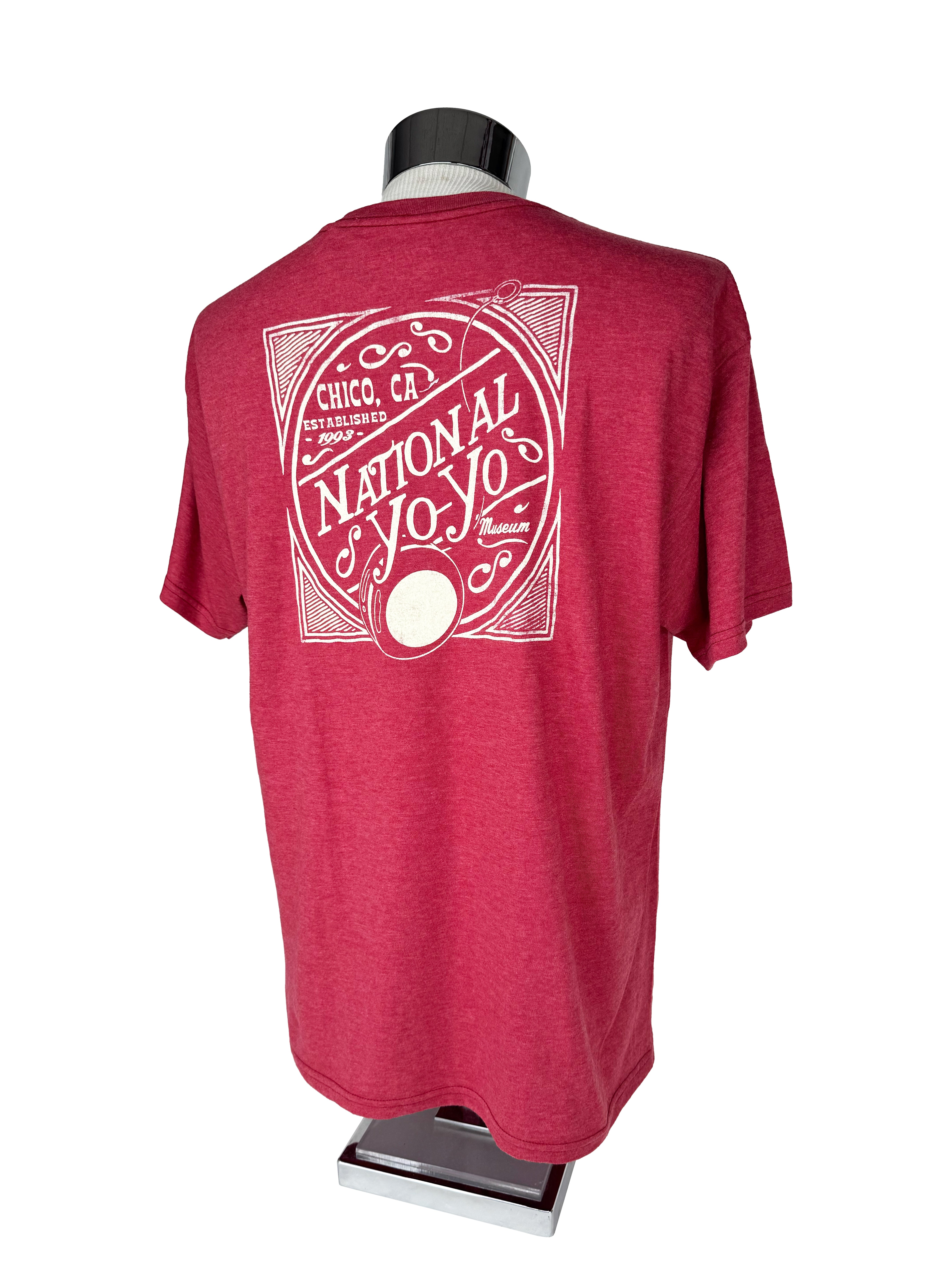 LAKESHIRTS Heathered Cardinal National Yo-Yo Museum Chico T-Shirt