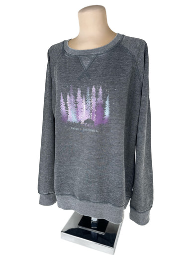 Plain Sight Chico Pines - Womens Crew Sweatshirt CHARCOAL S 3263642.1