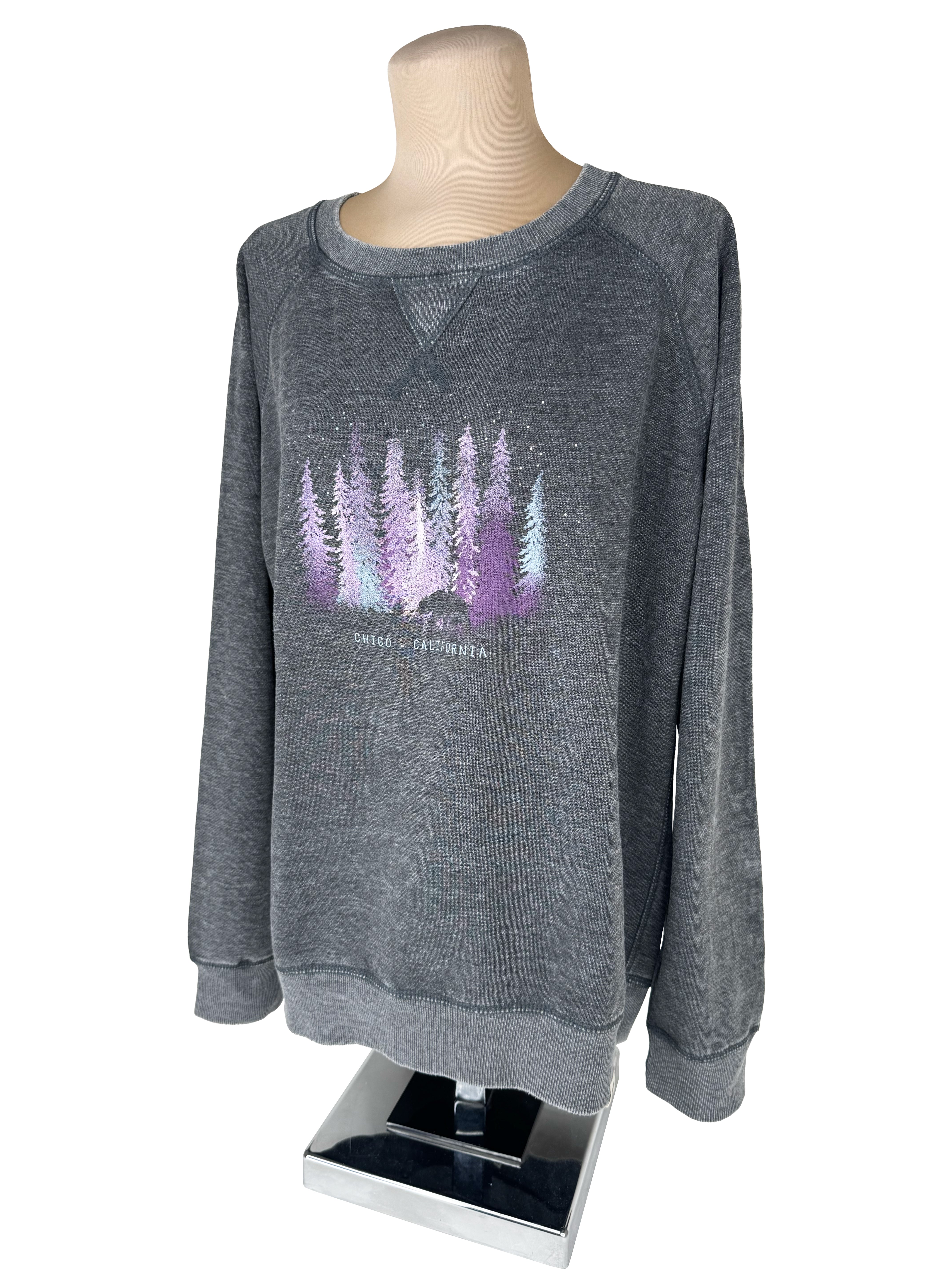 Plain Sight Chico Pines - Womens Crew Sweatshirt CHARCOAL S 3263642.1