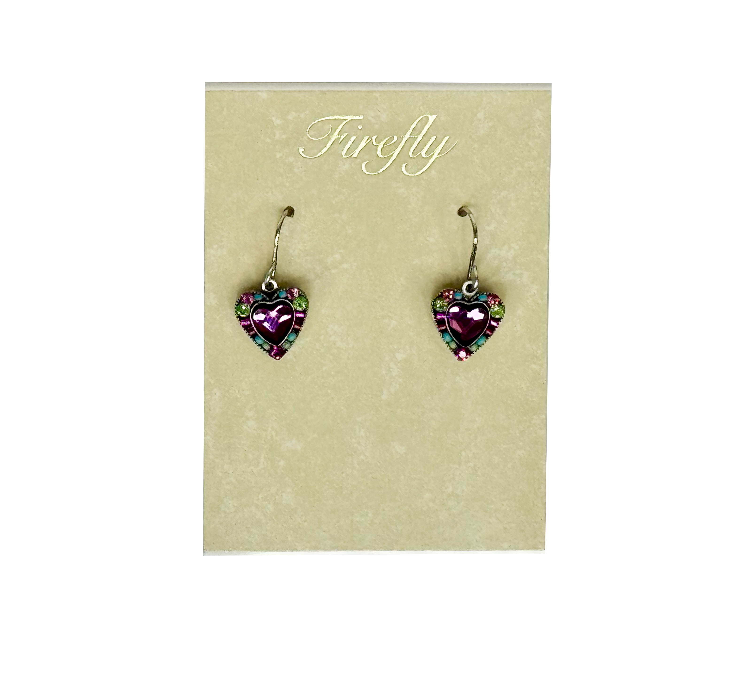 Firefly Crystal Heart Rose Earrings
