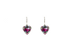 Firefly Crystal Heart Rose Earrings