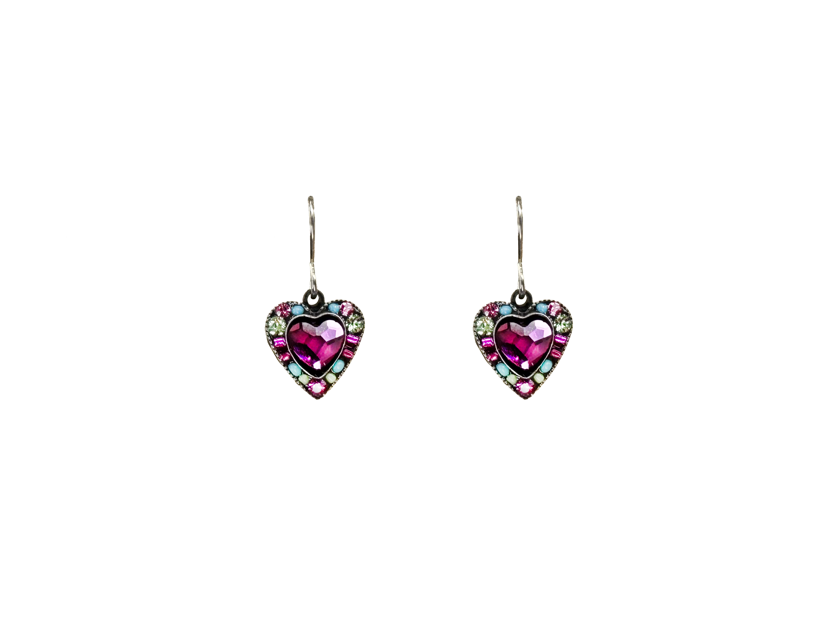 Firefly Crystal Heart Rose Earrings