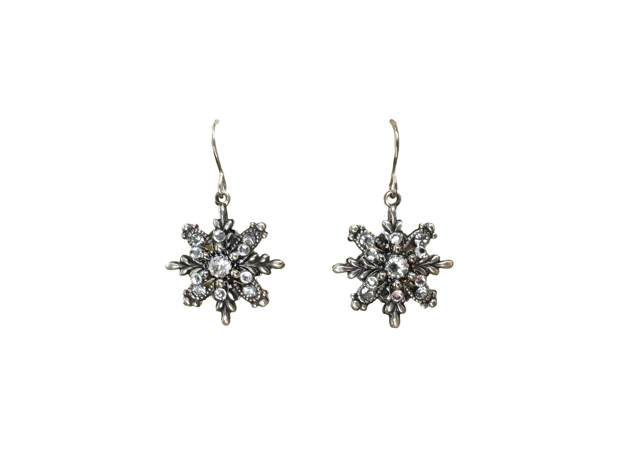 Firefly Snowflake Silver Earrings
