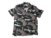 Reyn Spooner Birds in Paradise Button Front Short Sleeve Camp Shirt Black M 805766370776