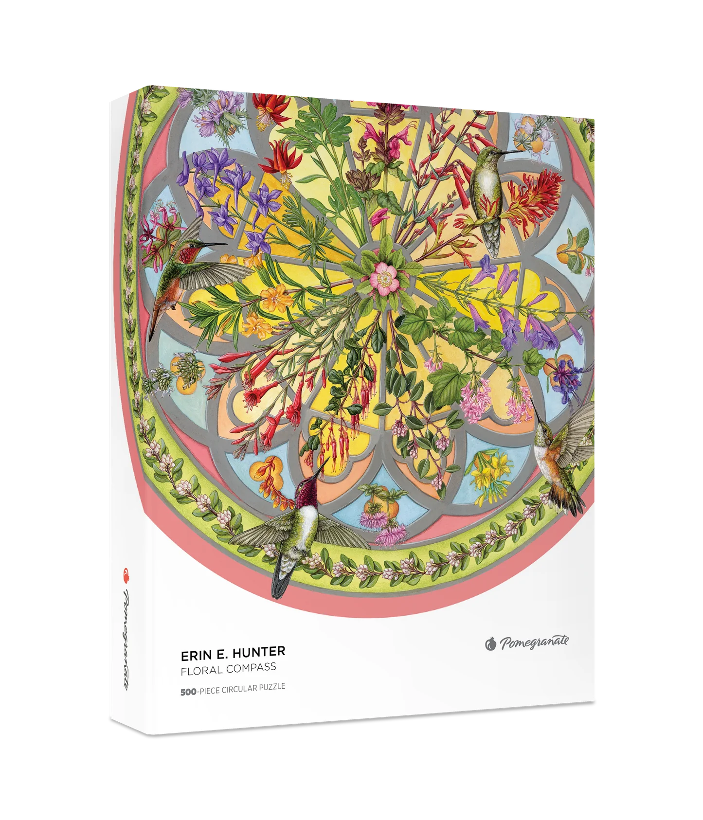 Erin E. Hunter Floral Compass 500 Piece Round Puzzle
