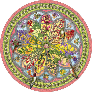 Erin E. Hunter Floral Compass 500 Piece Round Puzzle