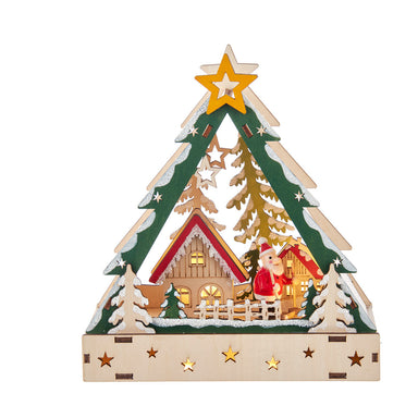 Tree Shaped LED Santa Village