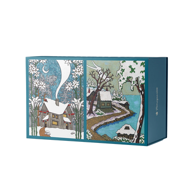 POM CJ Hurley: Snowy Cabins 120-Piece Double-Sided Jigsaw Puzzle Set