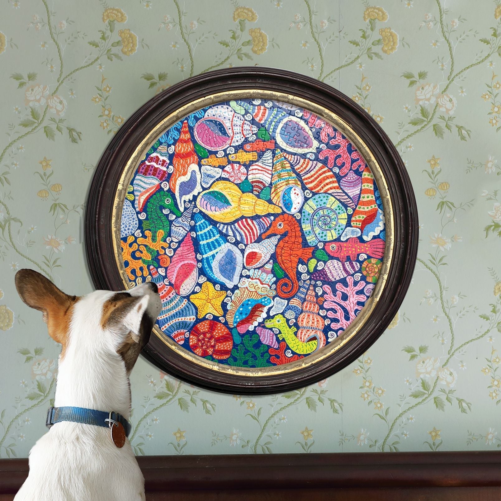 eeBoo Seahorses, Shells & Coral 500 Piece Round Puzzle