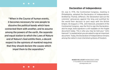 POM Words We Live By: A Quiz Deck on American Historical Documents Knowledge Cards