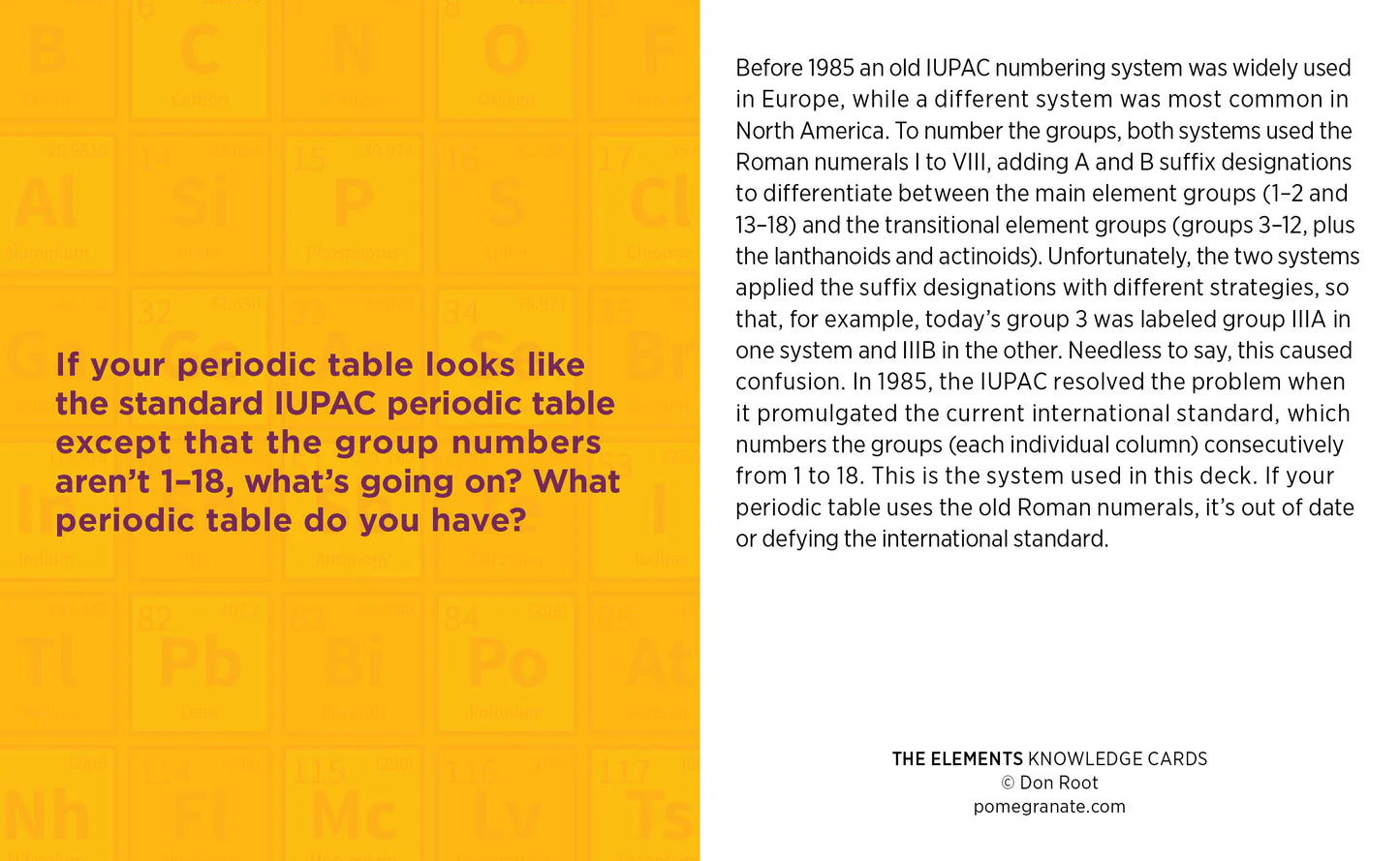 The Elements: A Quiz Deck on The Periodic Table Knowledge Cards