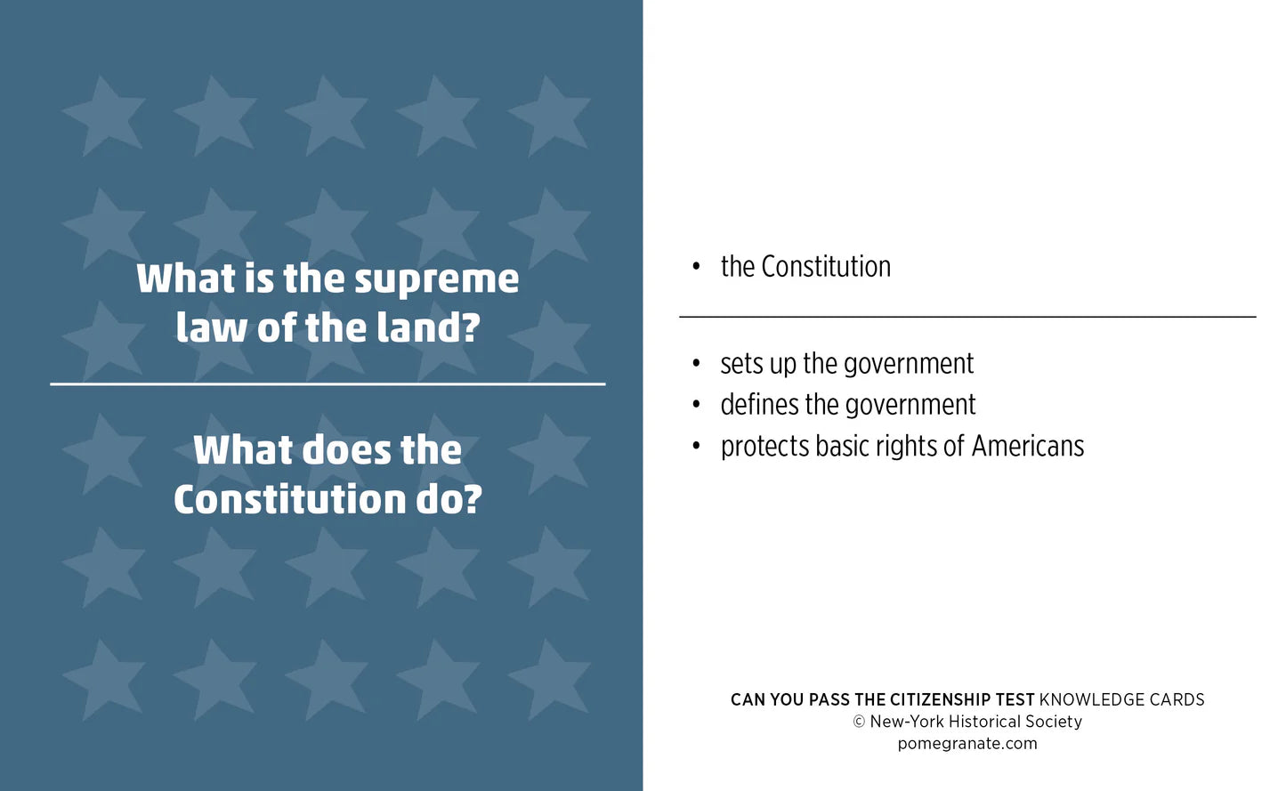 Knowledge Cards - Can You Pass the Citizenship Test?