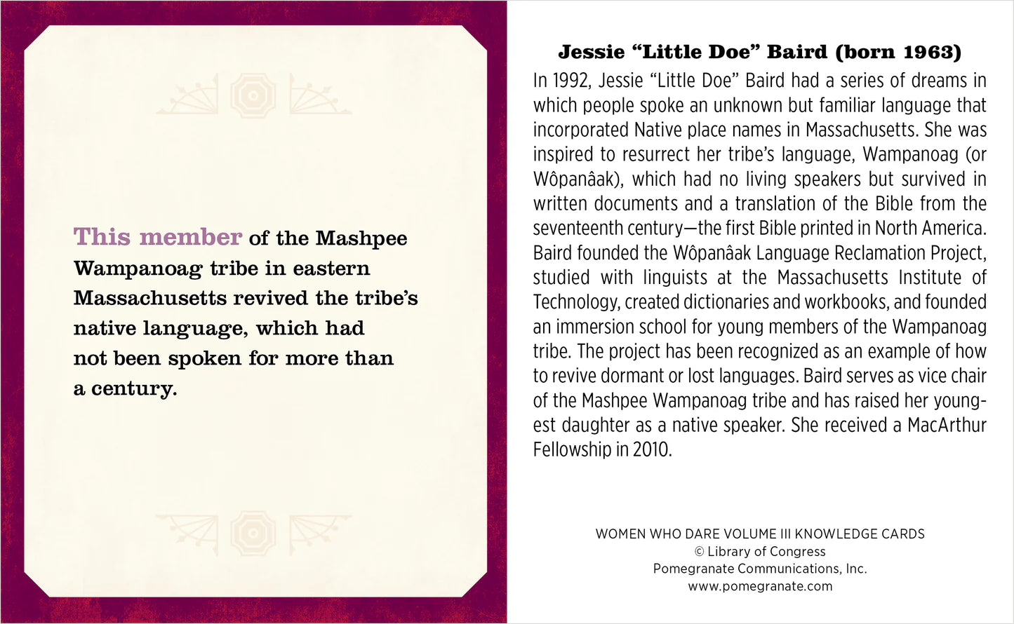 Knowledge Cards - Women Who Dare Volume III