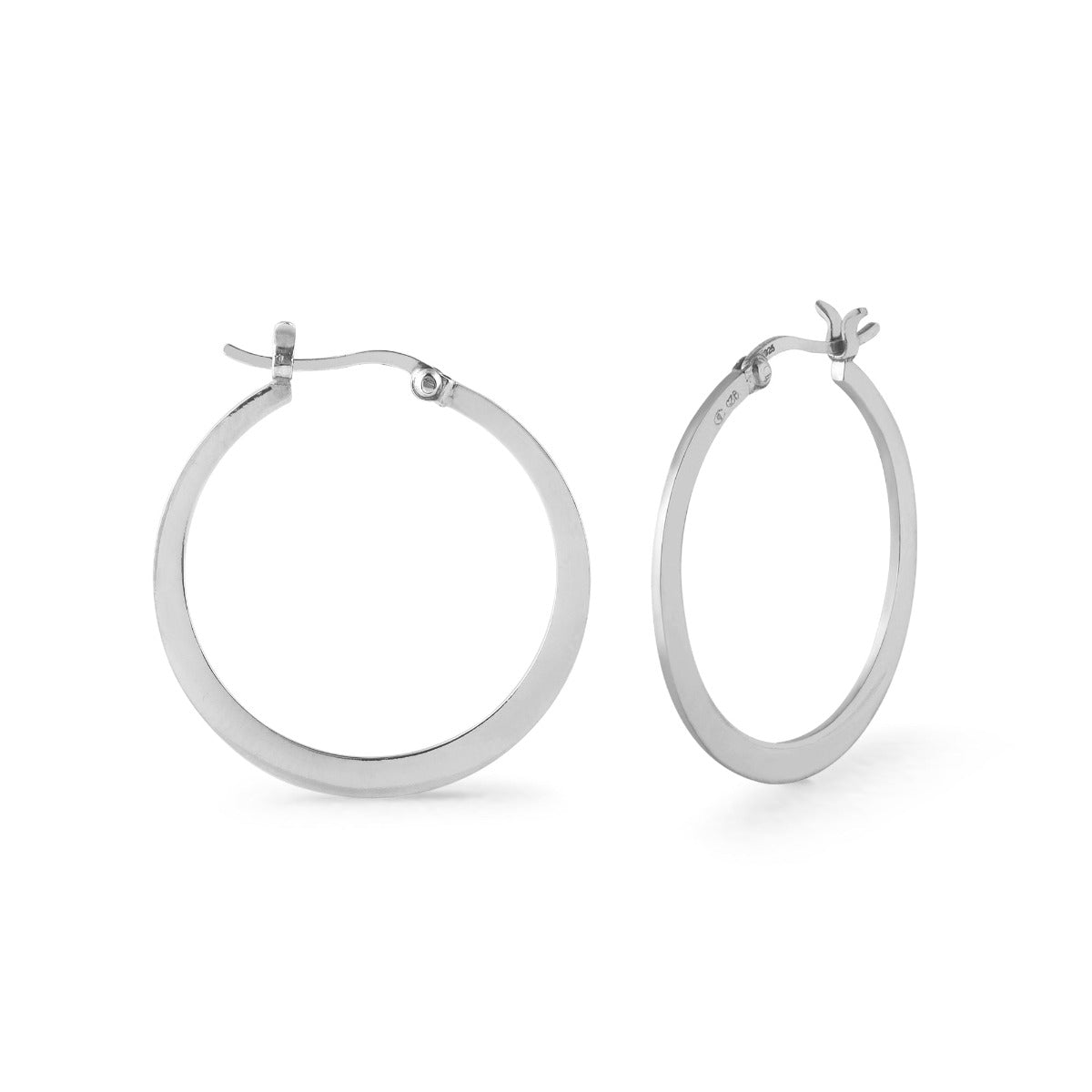 Boma Sterling Silver Earrings - Hoop Flat    