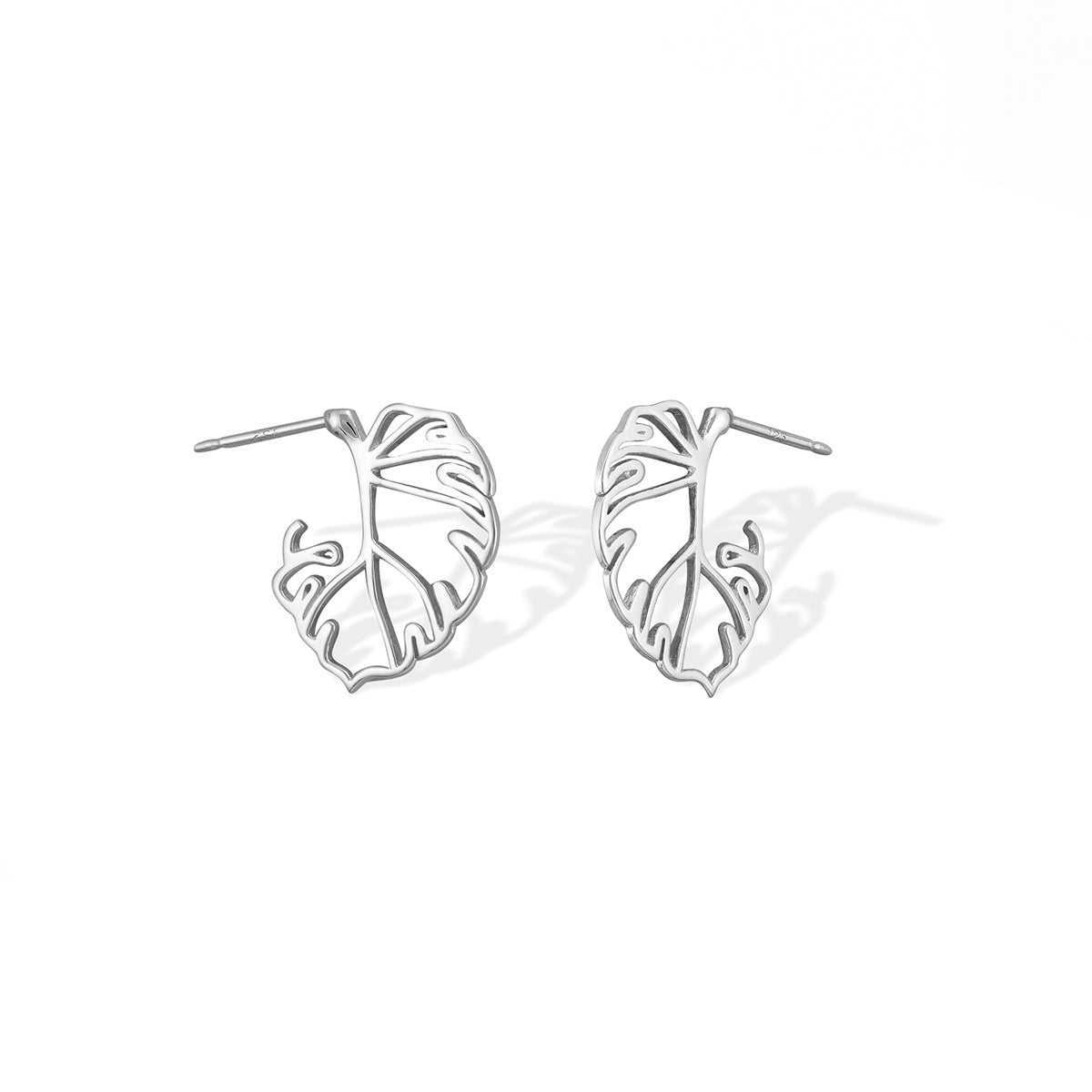 Boma Sterling Silver Wire Monstera Leaf Posts    