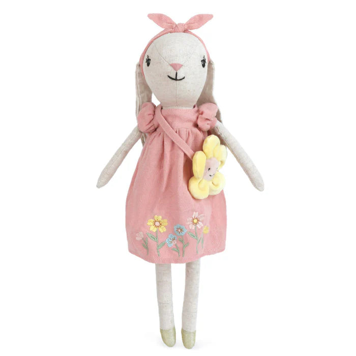 Mon Ami Lila Bunny Pink Linen Doll