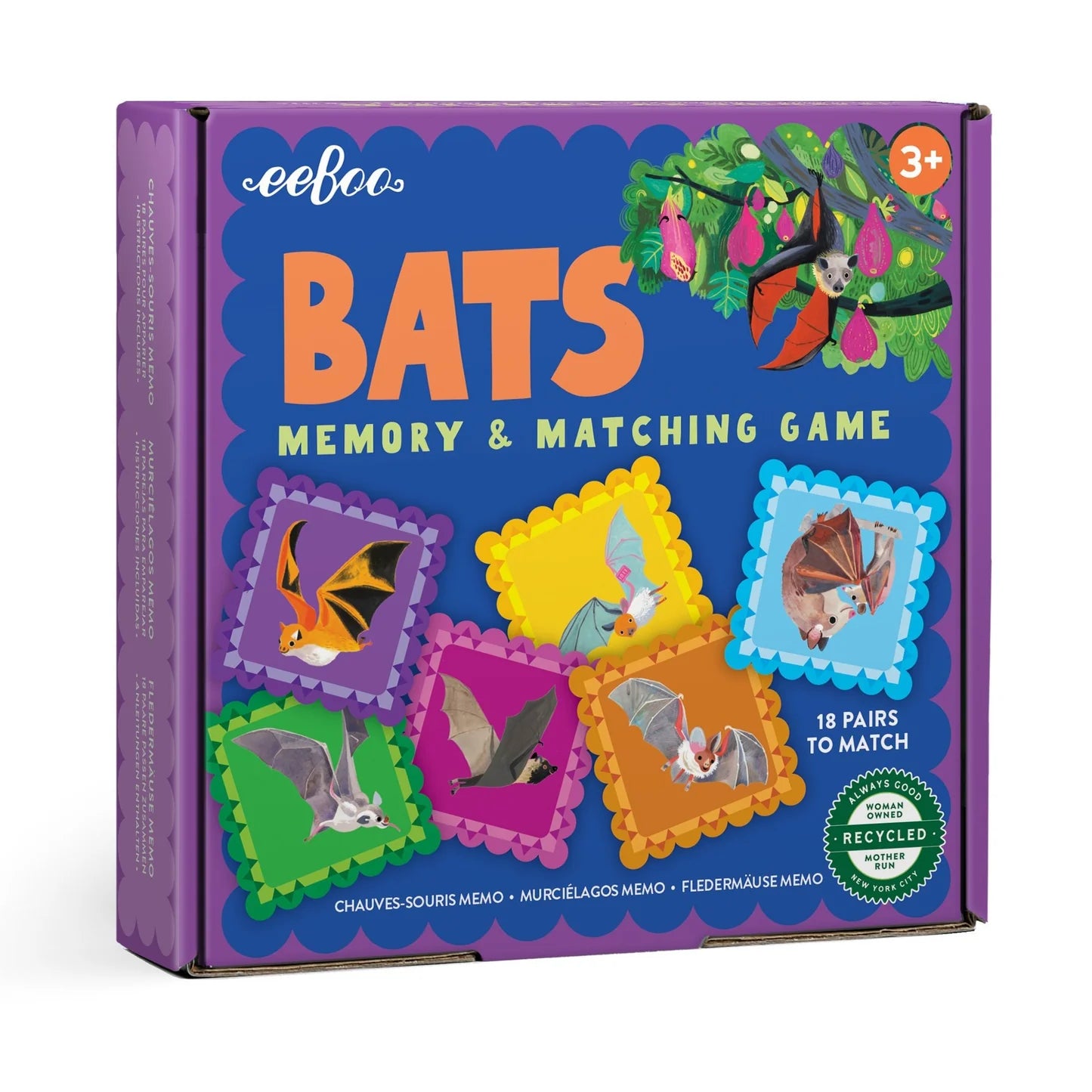 eeBoo Bats Memory & Matching Game