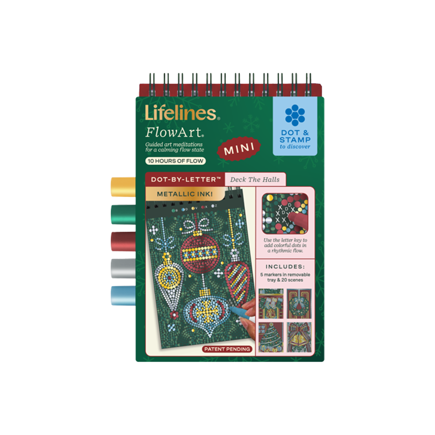 Lifelines FlowArt Mini Dot-by-Letter - Deck the Halls with Metallic Ink